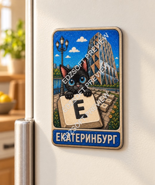 Дизайн сувенирного магнита Екатеринбург